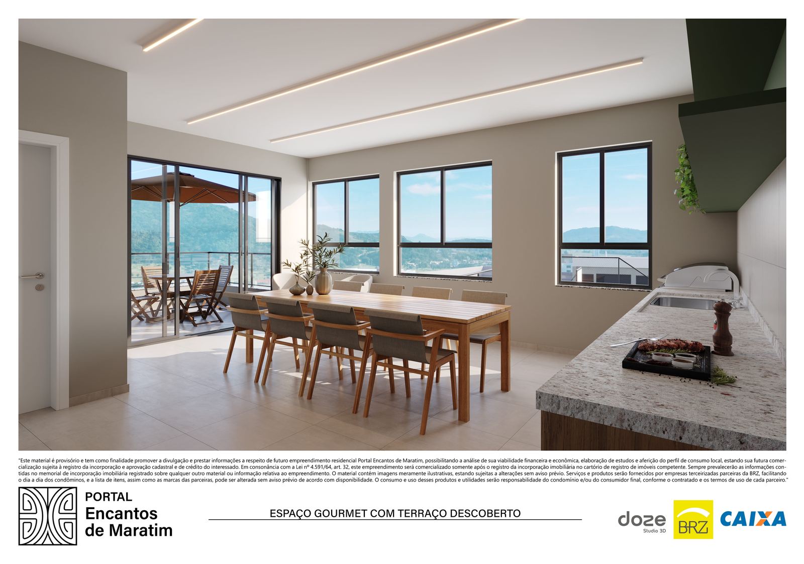 Espaço gourmet do condomínio em Ubatuba Portal Encantos de Maratim